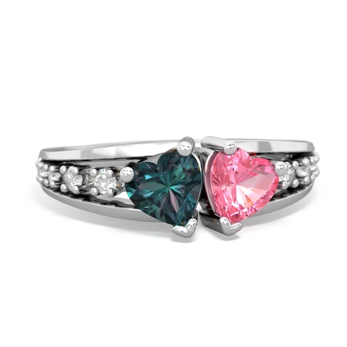alexandrite-pink sapphire modern ring