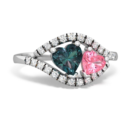 alexandrite-pink sapphire mother child ring