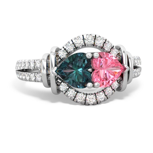 alexandrite-pink sapphire pave keepsake ring