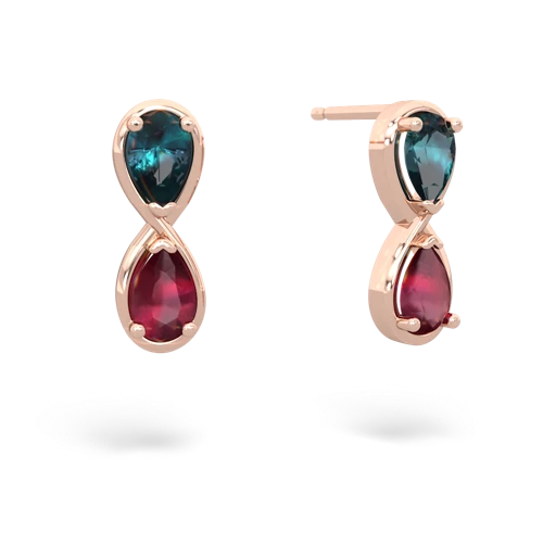 alexandrite-ruby infinity earrings