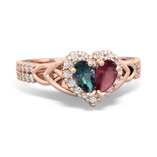 alexandrite-ruby keepsake engagement ring