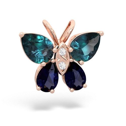 alexandrite-sapphire butterfly pendant