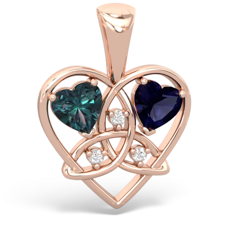 alexandrite-sapphire celtic heart pendant