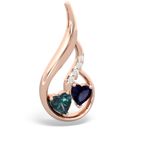 alexandrite-sapphire keepsake swirl pendant