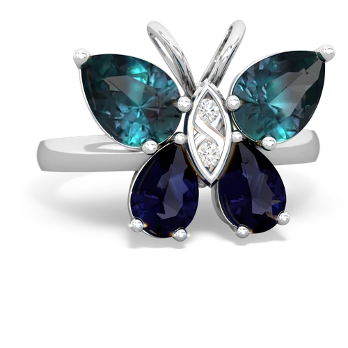 alexandrite-sapphire butterfly ring