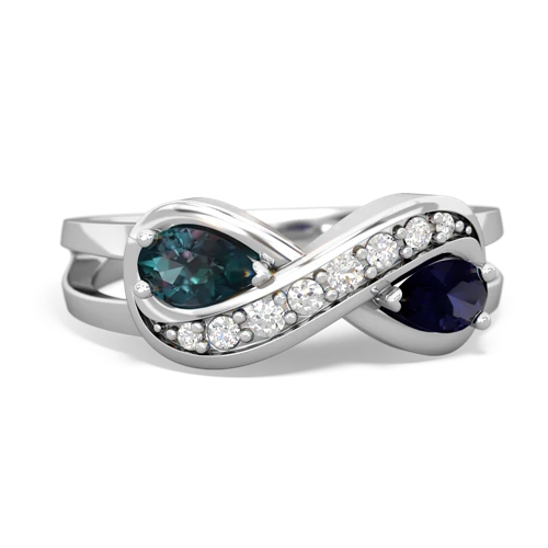 alexandrite-sapphire diamond infinity ring