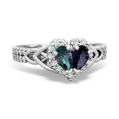 alexandrite-sapphire keepsake engagement ring
