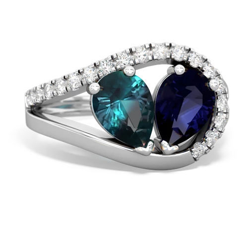 alexandrite-sapphire pave heart ring
