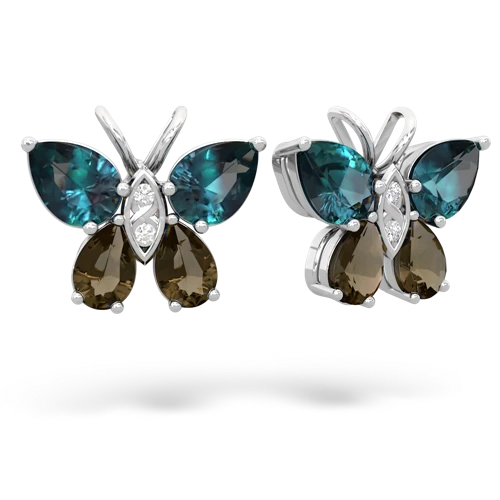 alexandrite-smoky quartz butterfly earrings