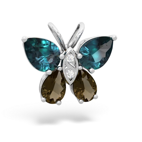 alexandrite-smoky quartz butterfly pendant