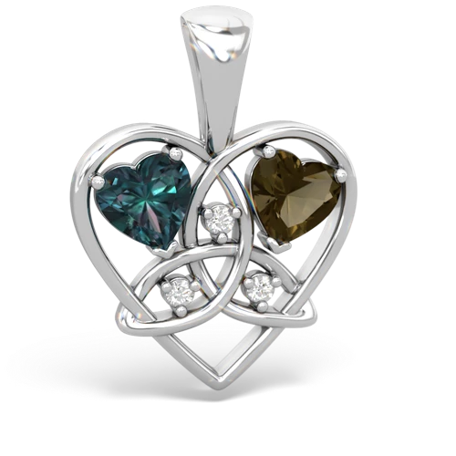 alexandrite-smoky quartz celtic heart pendant