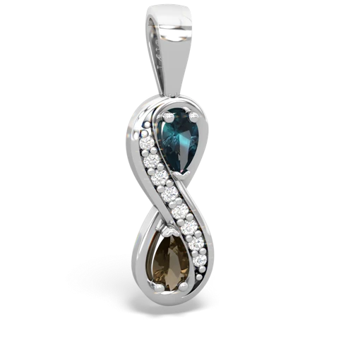 alexandrite-smoky quartz keepsake infinity pendant