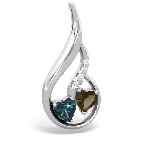 alexandrite-smoky quartz keepsake swirl pendant