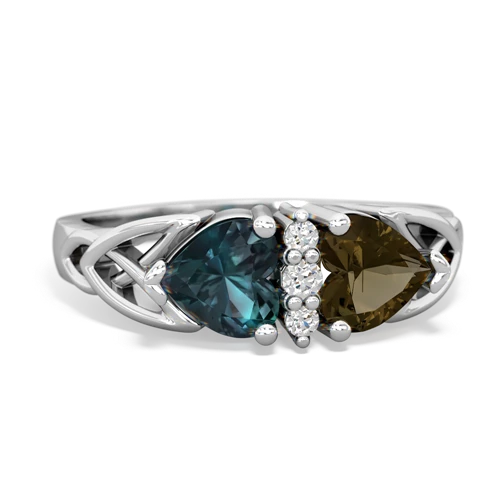 alexandrite-smoky quartz celtic ring
