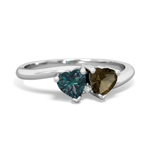 alexandrite-smoky quartz sweethearts promise ring
