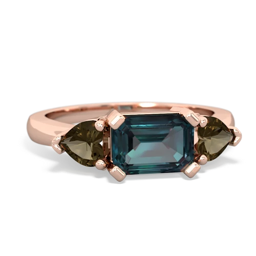 alexandrite-smoky quartz timeless ring