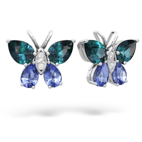 alexandrite-tanzanite butterfly earrings