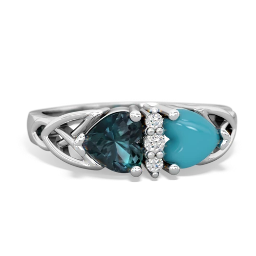 alexandrite-turquoise celtic ring