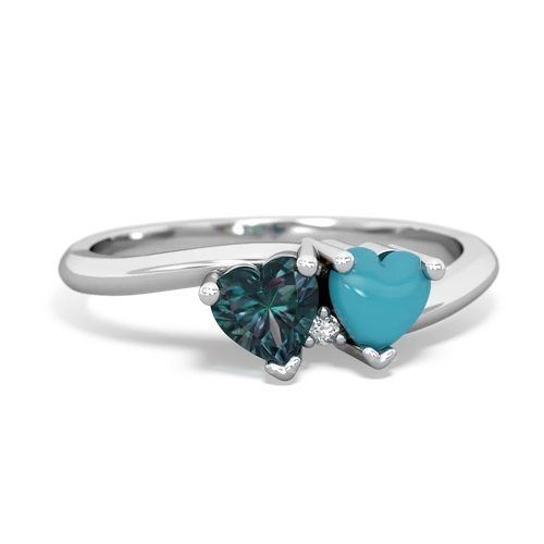 alexandrite-turquoise sweethearts promise ring