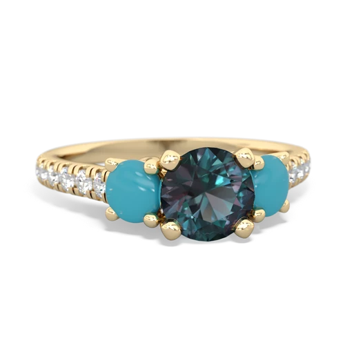 alexandrite-turquoise trellis pave ring