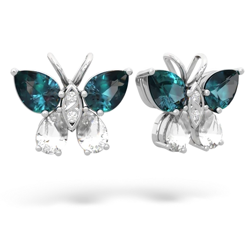 alexandrite-white topaz butterfly earrings