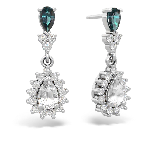 alexandrite-white topaz dangle earrings