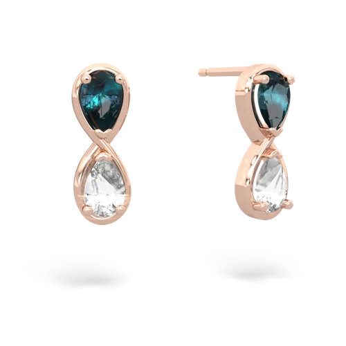 alexandrite-white topaz infinity earrings