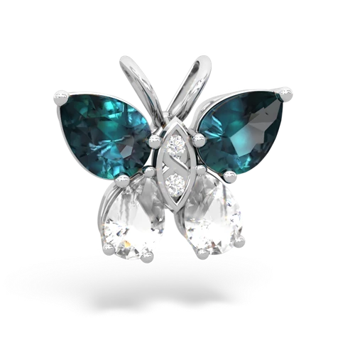 alexandrite-white topaz butterfly pendant