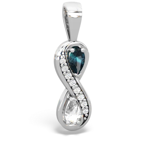 alexandrite-white topaz keepsake infinity pendant