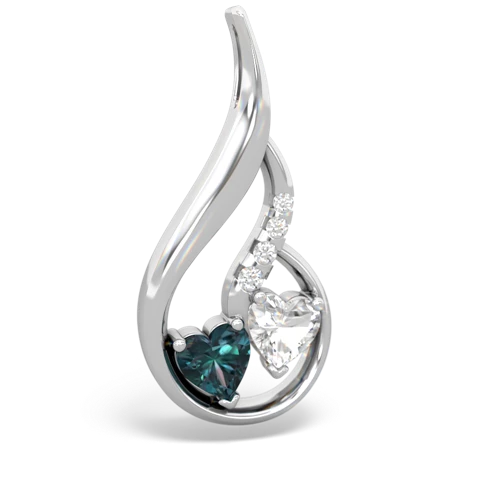 alexandrite-white topaz keepsake swirl pendant