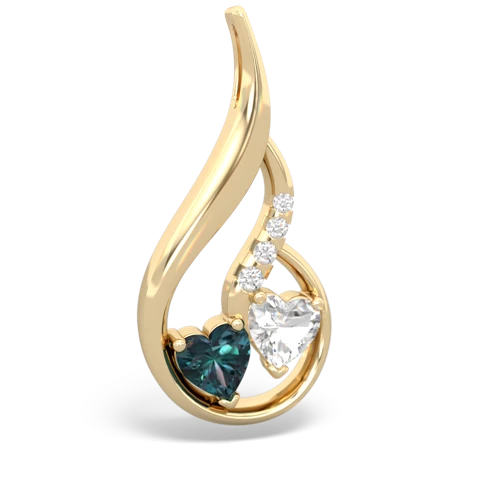 alexandrite-white topaz keepsake swirl pendant