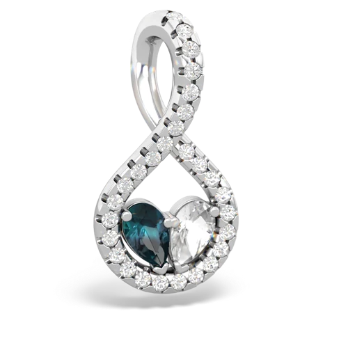 alexandrite-white topaz pave twist pendant