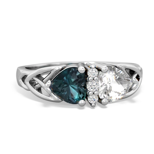 alexandrite-white topaz celtic ring
