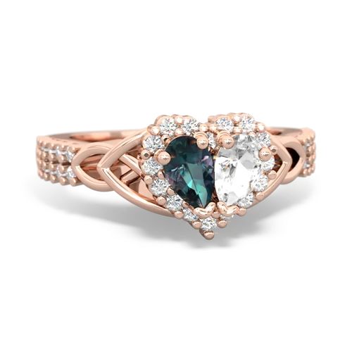 alexandrite-white topaz keepsake engagement ring