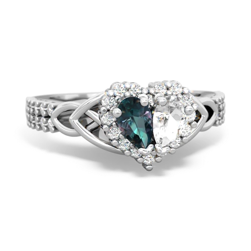 alexandrite-white topaz keepsake engagement ring