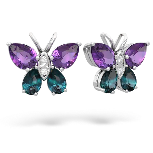 amethyst-alexandrite butterfly earrings