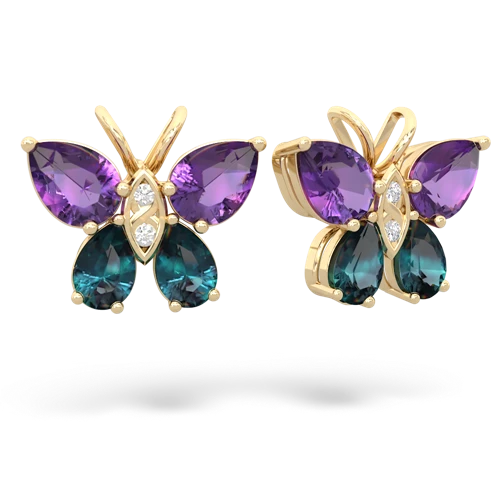 amethyst-alexandrite butterfly earrings