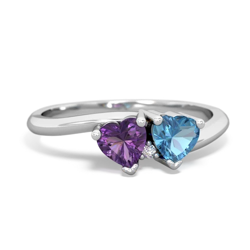 amethyst-blue topaz sweethearts promise ring