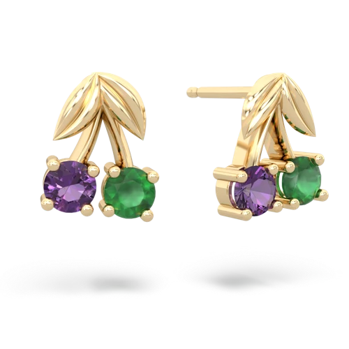 amethyst-emerald cherries earrings
