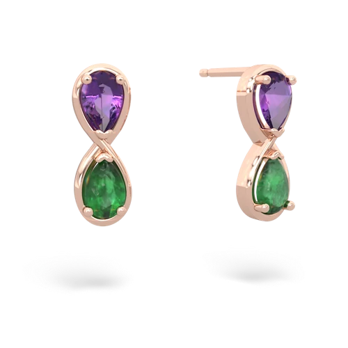 amethyst-emerald infinity earrings