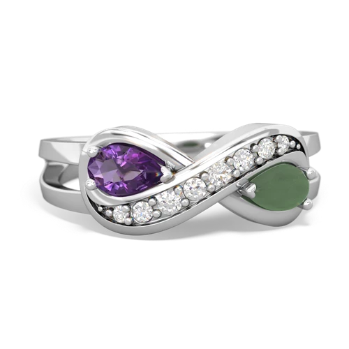 amethyst-jade diamond infinity ring