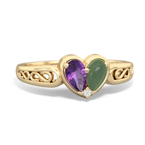 amethyst-jade filligree ring