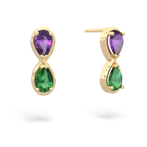 amethyst-lab emerald infinity earrings