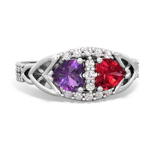 amethyst-lab ruby keepsake engagement ring