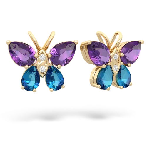 amethyst-london topaz butterfly earrings