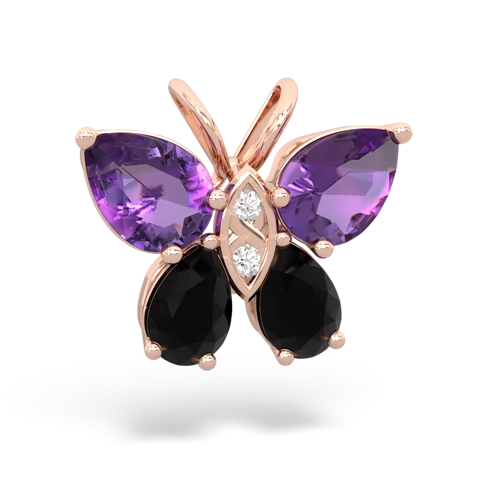 amethyst-onyx butterfly pendant