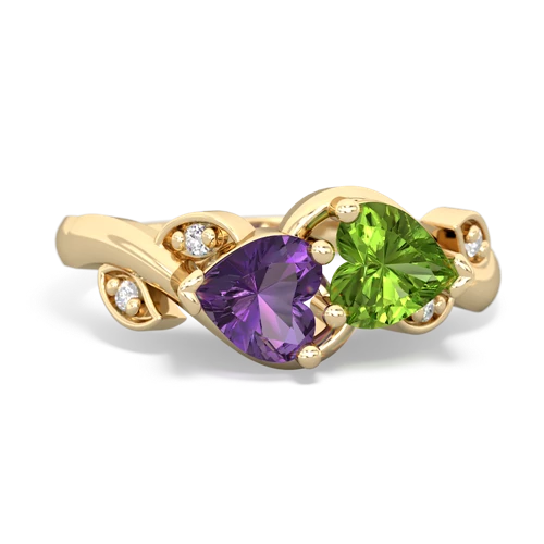 amethyst-peridot floral keepsake ring