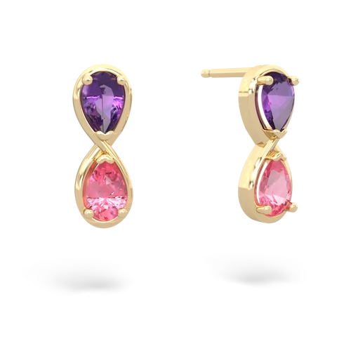 amethyst-pink sapphire infinity earrings