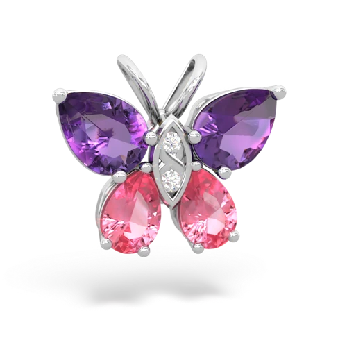 amethyst-pink sapphire butterfly pendant