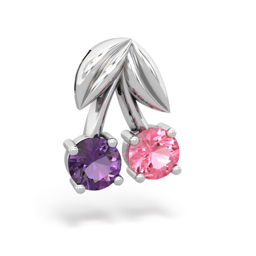 amethyst-pink sapphire cherries pendant